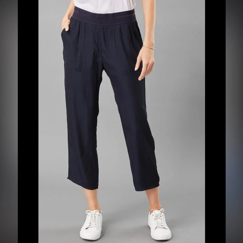 LOLA & SOPHIE D-SATIN CROPPED JOGGER Size large pull on color nightwatch - Picture 1 of 10
